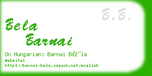 bela barnai business card